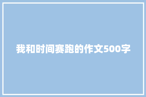 我和时间赛跑的作文500字