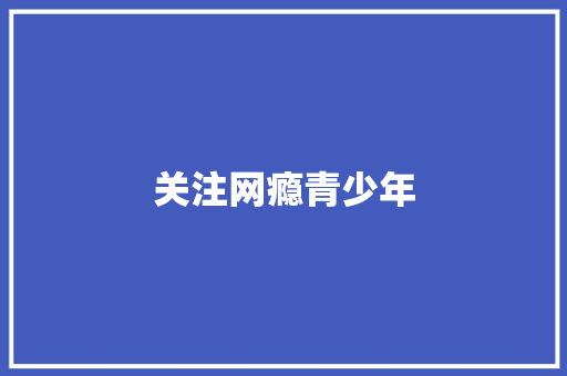关注网瘾青少年