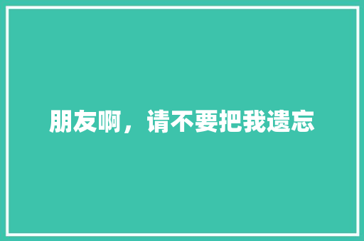 朋友啊，请不要把我遗忘