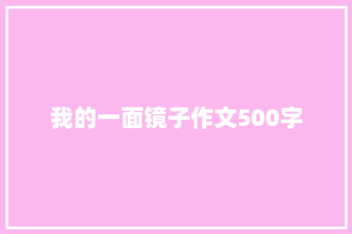 我的一面镜子作文500字