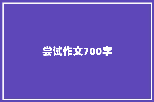 尝试作文700字
